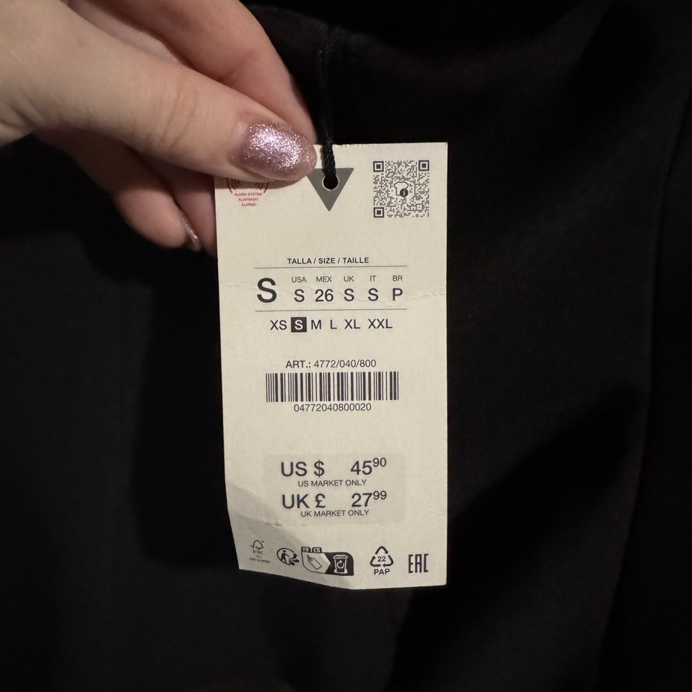Zara Black Minimalist halter Top